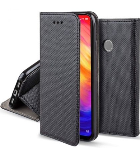 Кожен калъф Flip Book Smart за Xiaomi Redmi 7, Черен