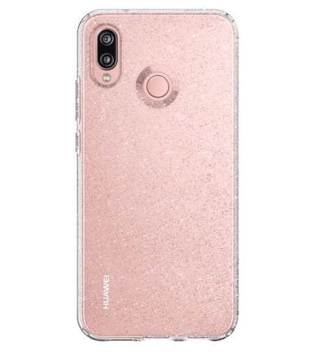 Силиконов гръб Lily Crystal Glitter за Huawei P30 Lite, Розов прозрачен