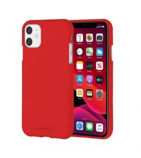 Луксозен гръб Mercury Goospery Soft Feeling за IPhone 11, Червен