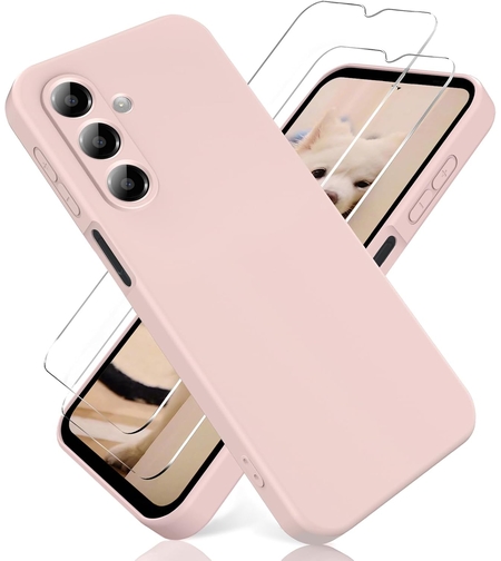 Кейс Silicone Lite за Samsung Galaxy A17, Защита около камерата, Розова пудра