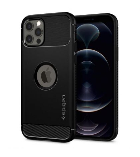 Кейс Spigen, Rugged Armor, за Iphone 12/12 Pro, Черен Matt