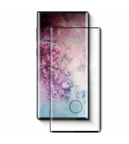 3D Стъклен протектор с изрез за пръстов отпечатък Full Cover за Samsung N970 Galaxy Note 10, Черен (case friendly)