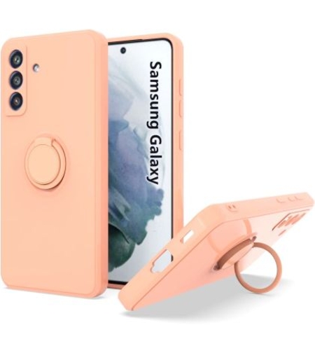 Кейс Vennus Silicone Ring за Samsung Galaxy A54 5G, Метален ринг, Защита около камерата, Светло розов