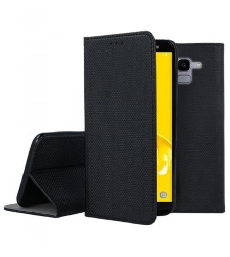 Кожен калъф Flip Book Smart за Samsung J600 Galaxy J6 2018, Черен