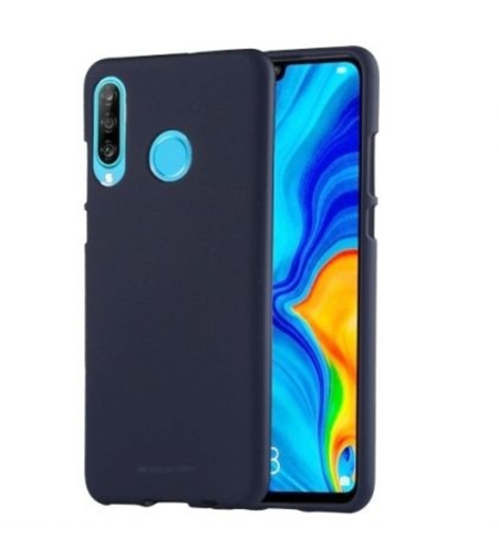 Луксозен гръб Mercury Goospery Soft Feeling за Huawei P30 Lite, Син