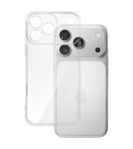 Силиконов кейс Armor Anti Shock за IPhone 17 Pro, Защита около камерите, Прозрачен