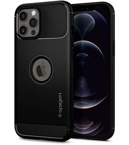 Кейс Spigen, Rugged Armor, за Iphone 12 Pro Max, Черен Matt