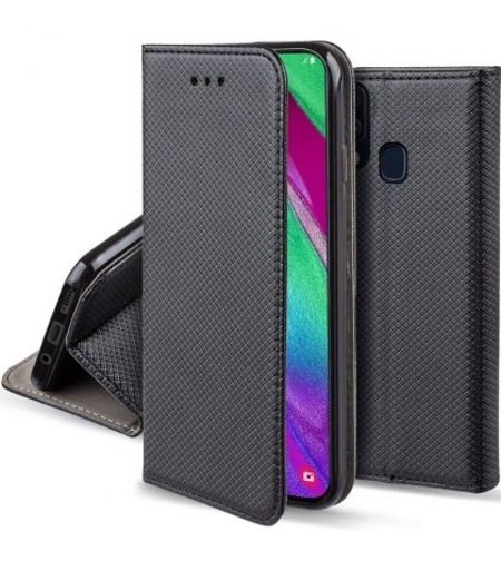 Кожен калъф Flip Book Smart за Samsung A405 Galaxy A40, Черен