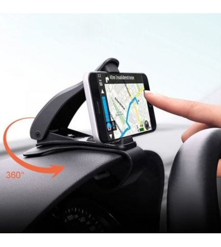 Универсална стойка за автомобил Universal Smart Clip, Захващане на щипка, Черна