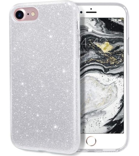 Силиконов гръб Emily Shining за IPhone 7/8/SE 2020, Сребрист