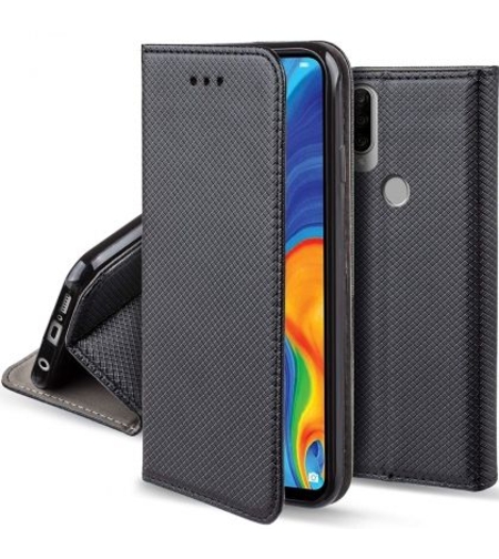 Кожен калъф Flip Book Smart за Huawei P30 Lite, Черен