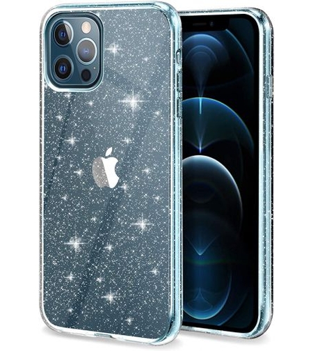 Силиконов блестящ гръб Lily Crystal Glitter за IPhone 12/12 Pro, Прозрачен