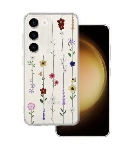 Кейс Tel Protect Flower, за Samsung Galaxy S23, Защита около камерата, Прозрачен с маргаритки