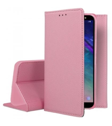 Кожен калъф Flip Book Smart за Samsung A605 Galaxy A6 Plus 2018, Розов