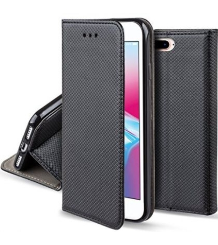 Кожен калъф Flip Book Smart за IPhone 7/8 Plus, Черен