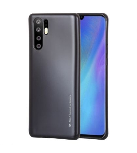 Луксозен силиконов гръб i-Jelly Metal Mercury за Huawei P30 Pro, Черен