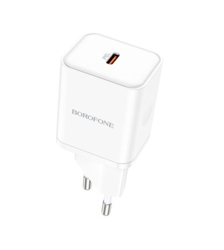 Зарядно адаптер Borofone, BN6 Field, Type C, QC3.0 PD 20W, Бързо зареждане, Бяло