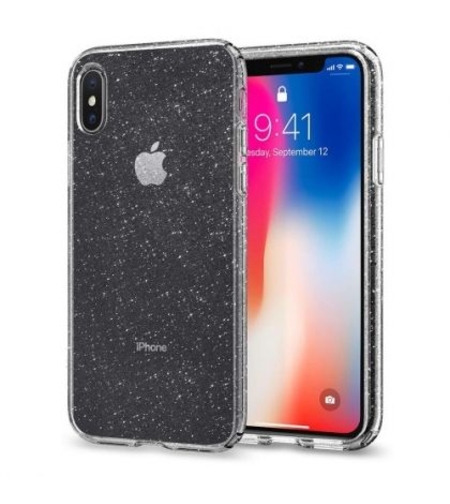 Силиконов гръб Lily Crystal Glitter за IPhone XR, Черен прозрачен