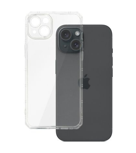 Силиконов кейс Armor Anti Shock за IPhone 15, Защита около камерите, Прозрачен