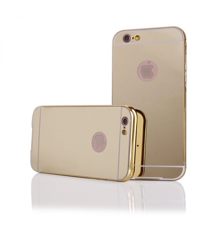 Луксозен калъф Luxury Bumper с огледален ефект в златно и метална рамка-бъмпер за IPhone 6/6S (4,7