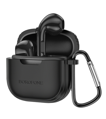 Слушалки Borofone, Bluetooth earphones TWS BW29, Charm+черен силиконов кейс, Черни
