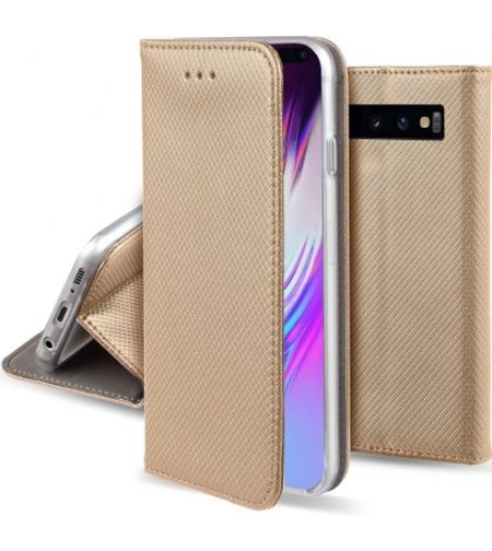 Кожен калъф Flip Book Smart за Samsung G970 Galaxy S10E, Златен