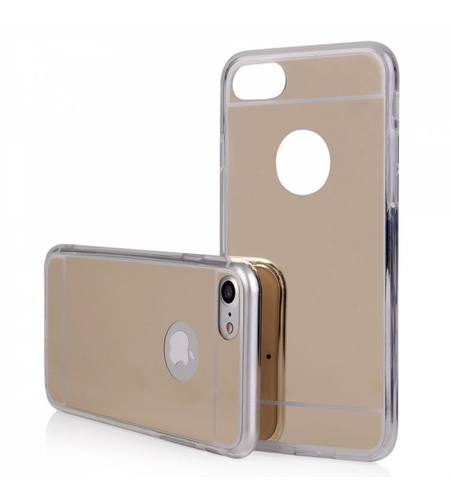 Луксозен силиконов калъф Mirror с огледален ефект в златно за IPhone 7 4,7''