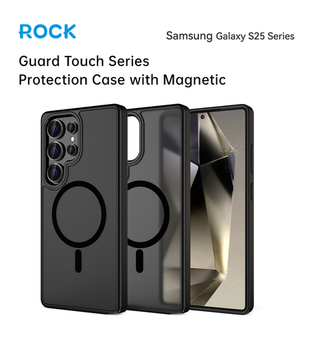 Кейс Magsafe Magnetic Crystal за Samsung Galaxy S25 Ultra-Rock, Черен