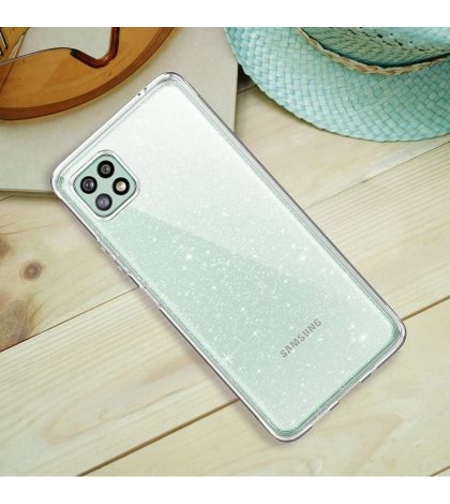 Силиконов блестящ гръб Lily Crystal Glitter за Samsung Galaxy A22 5G, Прозрачен