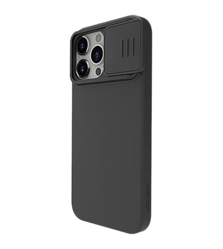 Кейс Nillkin със защита за камера, Camshield Silky Silicone, за Iphone 15 Pro, Черен