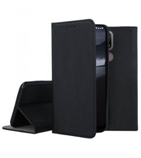 Кожен калъф Flip Book Smart за Nokia 2.4, Черен