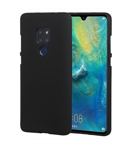 Луксозен гръб Mercury Goospery Soft Feeling за Huawei Mate 20, Черен