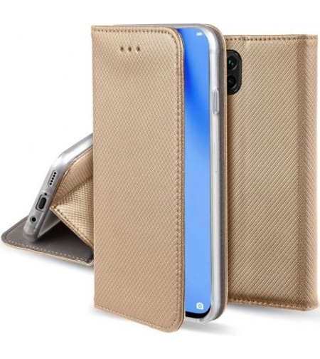 Кожен калъф Flip Book Smart за Huawei P40 Lite, Златен