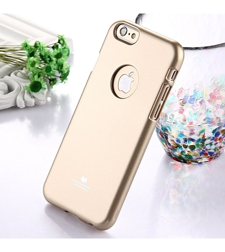 Луксозен силиконов гръб Jelly Mercury Goospery за IPhone X/XS, Златен