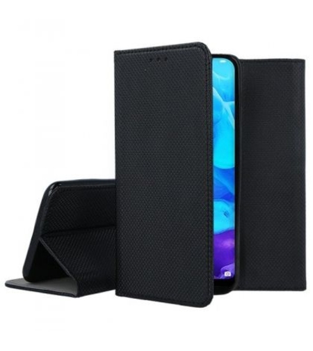 Кожен калъф Flip Book Smart за Huawei Y5 2019, Черен