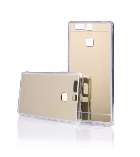 Луксозен силиконов калъф Mirror с огледален ефект в златно за Huawei P9