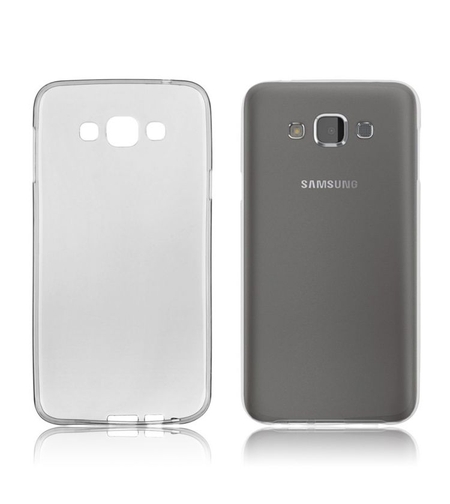 Ултра тънък силиконов гръб за Samsung J320 Galaxy J3 (2016), Прозрачен/Черен