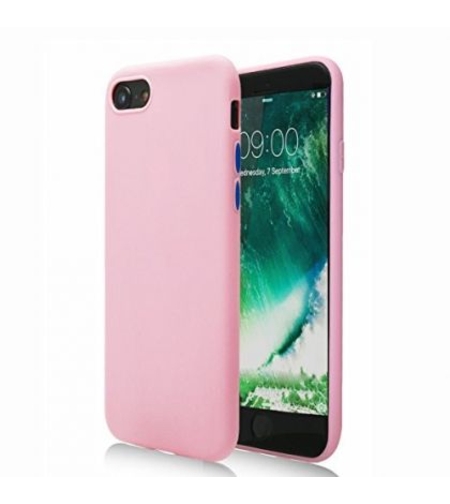 Силиконов матиран гръб SoftSolid за IPhone 7/8/SE 2020, Бледо розов