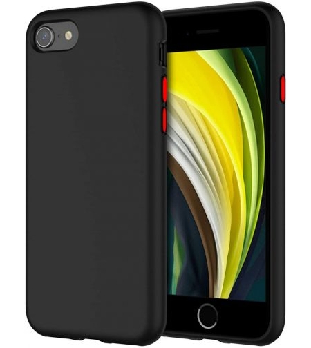 Силиконов матиран гръб SoftSolid за IPhone 7/8/SE 2020, Черен