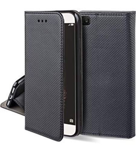 Кожен калъф Flip Book Smart за Huawei P8 Lite, Черен