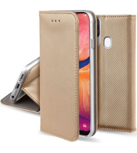 Кожен калъф Flip Book Smart за Samsung A205/A305 Galaxy A20/A30, Златен