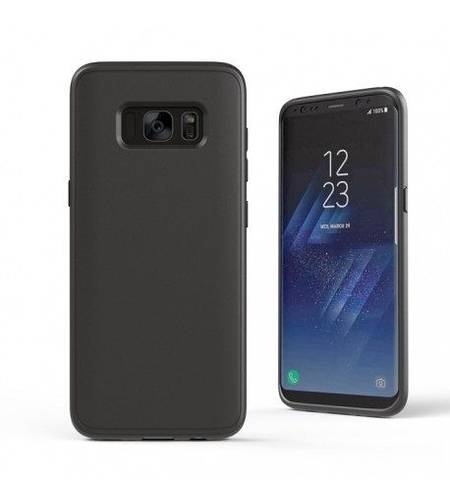 Ултра тънък силиконов гръб за Samsung Galaxy S8, Черен/Прозрачен