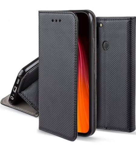 Кожен калъф Flip Book Smart за Xiaomi Redmi Note 8, Черен