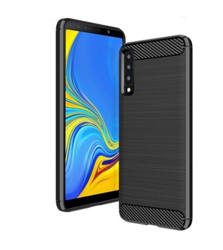Anti Shock гръб Carbon за Samsung A750 Galaxy A7 2018, Черен