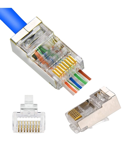 Pass-through конектор RJ45 Cat5 екраниран