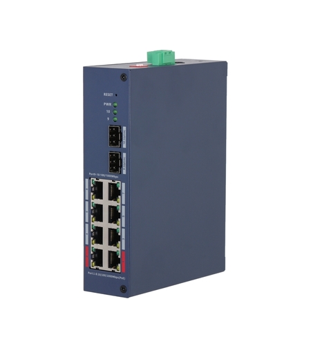 10 портов мрежов комутатор 8 gigabit порта PoE + 2 порта SFP - DAHUA CHS4210-8GT-110