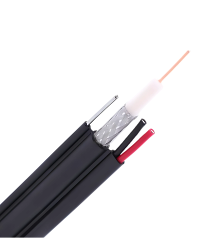 Коаксиален кабел RG6/96CCS + 2x0.5CU + Messenger 1.3mm