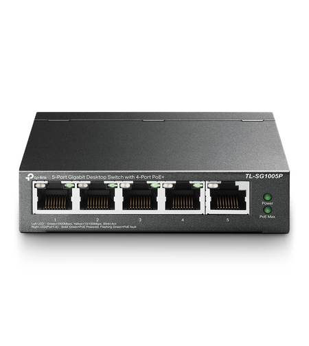 5-портов 10/100/1000 Mbps Desktop Switch с 4-порта PoE+ - Omada by TP-Link SG1005P