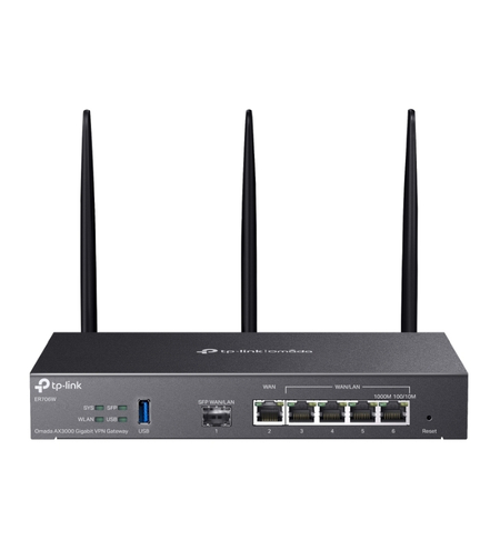 Gigabit AX3000 WiFi 6 VPN Gateway, 1 Gigabit SFP slot and 5 Gigabit RJ45 ports - Omada by TP-Link ER706W