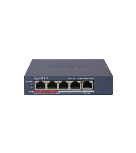 DS-3E1105P-EI/MV2 PoE Суич HikVision 4 PoE + 1xUPLINK 45W Smart Managed